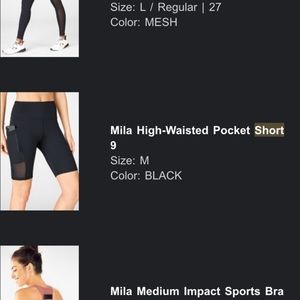 Fabletics Mila High-Waisted Pocket Short 9”